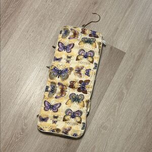 Butterfly Print Hanging Travel Organizer - Yellow & Purple